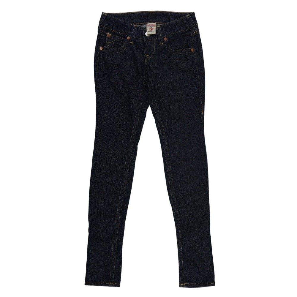 True Religion Stella Jeans Women's Size 26 Indigo Skinny Low Rise Horseshoe Logo